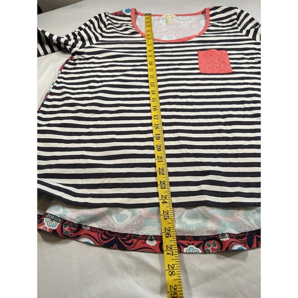 Matilda Jane Women’s Shea Striped Floral Mixed Print Long Sleeve Top Size Large - Picture 6 of 7